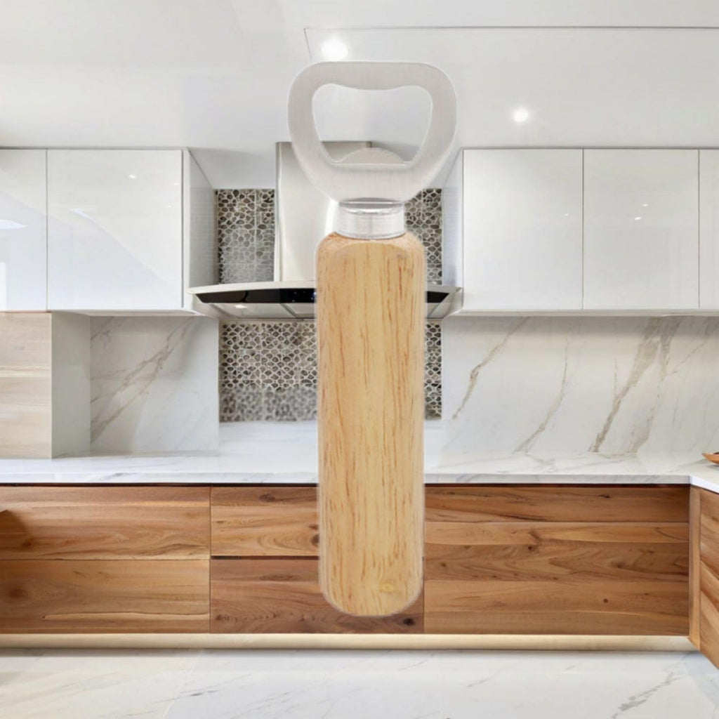 木柄不锈钢啤酒饮料开瓶器家用起瓶器啤酒起子磁吸冰箱贴启瓶器 KCookware Accessories - 674